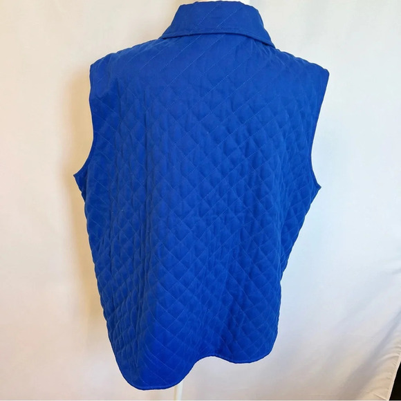 Drapers & Damons Blue Quilted Lined Button Down Collared Vest Womens Size 1X - Picture 8 of 12